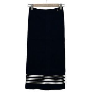 Gucci Long Skirt Size S Women's - 788862 Dark Navy X White Waist Togo Mu Border